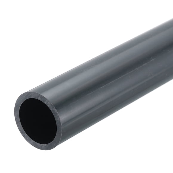 Unique Bargains PVC Rigid Round Pipe 25.6mm ID 32mm OD 8" Length Dark Grey High Impact for Water Pipe, Crafts, Cable Sleeves