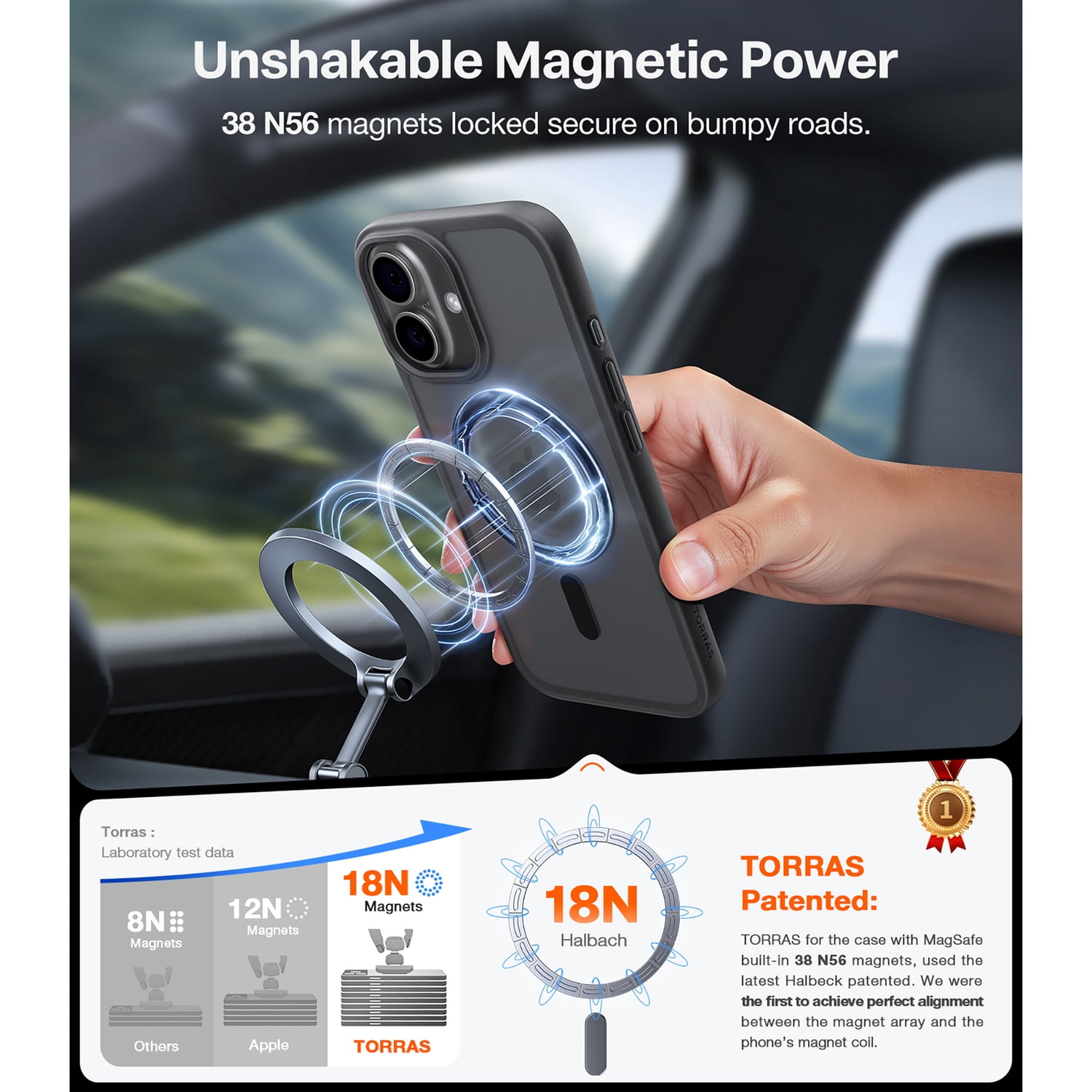 TORRAS Guardian Magnetic Military-Grade Protective Case, iPhone 17
