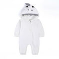 thumbnail image 2 of Odeerbi Baby Bodysuit Toddler Boys Girls Clothes Newborn Spring Autumn Clothes Comfortable Solid Color Round-neck Rompers White, 2 of 9
