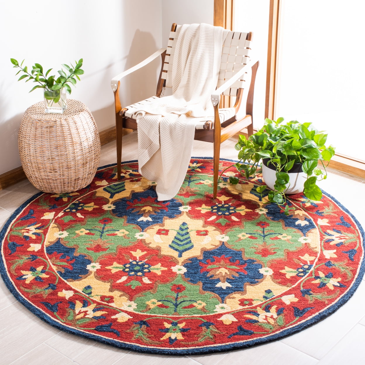 SAFAVIEH Heritage Alden Tribal Wool Area Rug, Red/Green, 8' x 10'