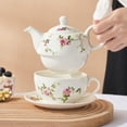 thumbnail image 2 of Juego de Té de Porcelana YONGSHENG Tetera y Taza Floral Flores de Ratán, 2 of 5