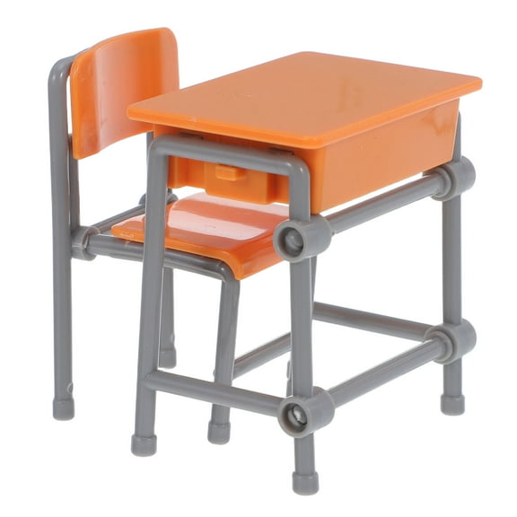 OULII Dollhouse Classroom Set 5 Sets Orange Plastic for Creative Display
