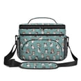 thumbnail image 2 of Party Cat and Yarn Teal Pattern Insulated Lunch Box for Women Men, Medium Leakproof Cooler Bag with Adjustable Strap, 10"x6.7"x8", 2 of 6