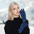 thumbnail image 4 of Women's Winter Touchscreen Gloves Warm Knit Texting Gloves Fleece Lined Gloves with Elastic Cuff, 4 of 8