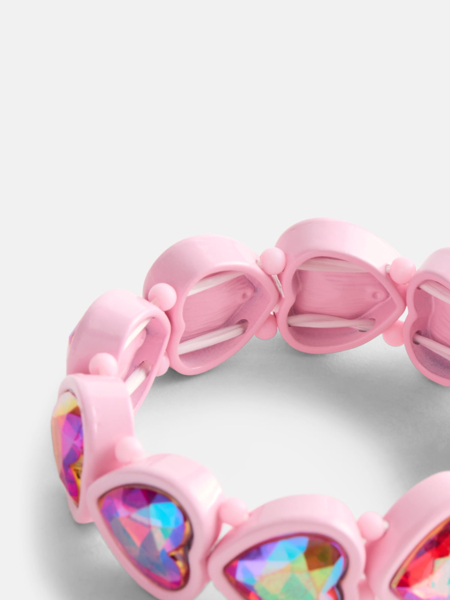Wonder Nation Girls 1 Piece Stone Stretch Bracelet, Pink