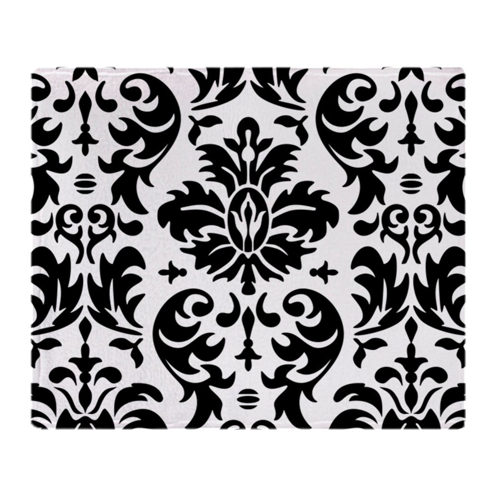 black and white fleece throw