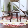 thumbnail image 3 of Round Rugs 5Ft, Red Pink Christmas Balls Round Area Rug Washable Indoor Throw Carpet, Xmas Poinsettia Yellow Winter Snowflake Soft Non Slip Circle Rug for Cabinet Bathroom Home Decor Aesthetic, 3 of 8