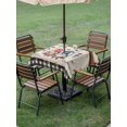 thumbnail image 4 of Outdoor Tablecloth with Umbrella Hole for Patio/Picnic/Party/Camping, Independence Day Gnomes Waterproof Table Cloth Square Cover Washable, Branches Black Buffalo Plaid (54"x 54"), 4 of 9