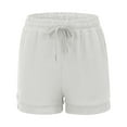 thumbnail image 3 of Womens Casual Summer Shorts High Waisted Elastic Drawstring Wide Leg Lightweight Cute Beach Gauze Shorts with Pockets, 3 of 4