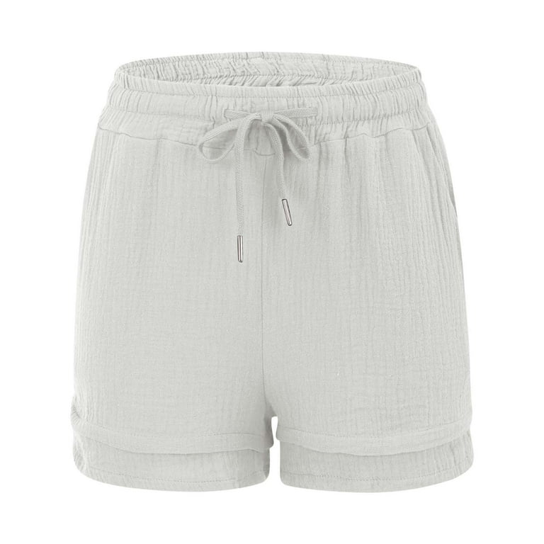 Bloomae Womens Linen Shorts Trendy 2025 Lightweight Casual Summer