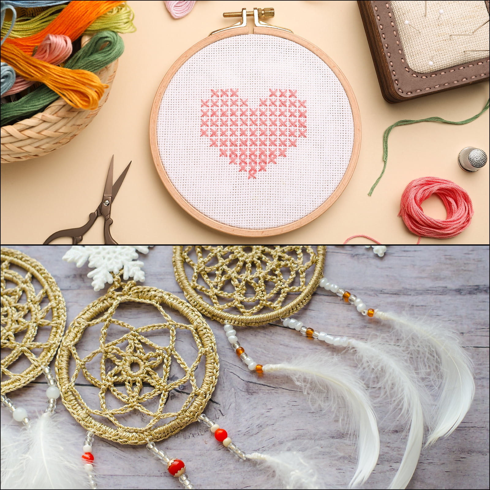 Uxcell 12 Pcs 12" Embroidery Hoops Adjustable Round Bamboo Circle Cross Stitch Hoop Ring for Art Craft Handy Sewing Needlework DIY Decoration