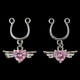 thumbnail image 1 of 1 par de pinzas para la falsas en joyas para el cuerpo con perno colgante de cristal no perforante Rosado Fernando Anillo falso del perno prisionero del pezón, 1 of 8