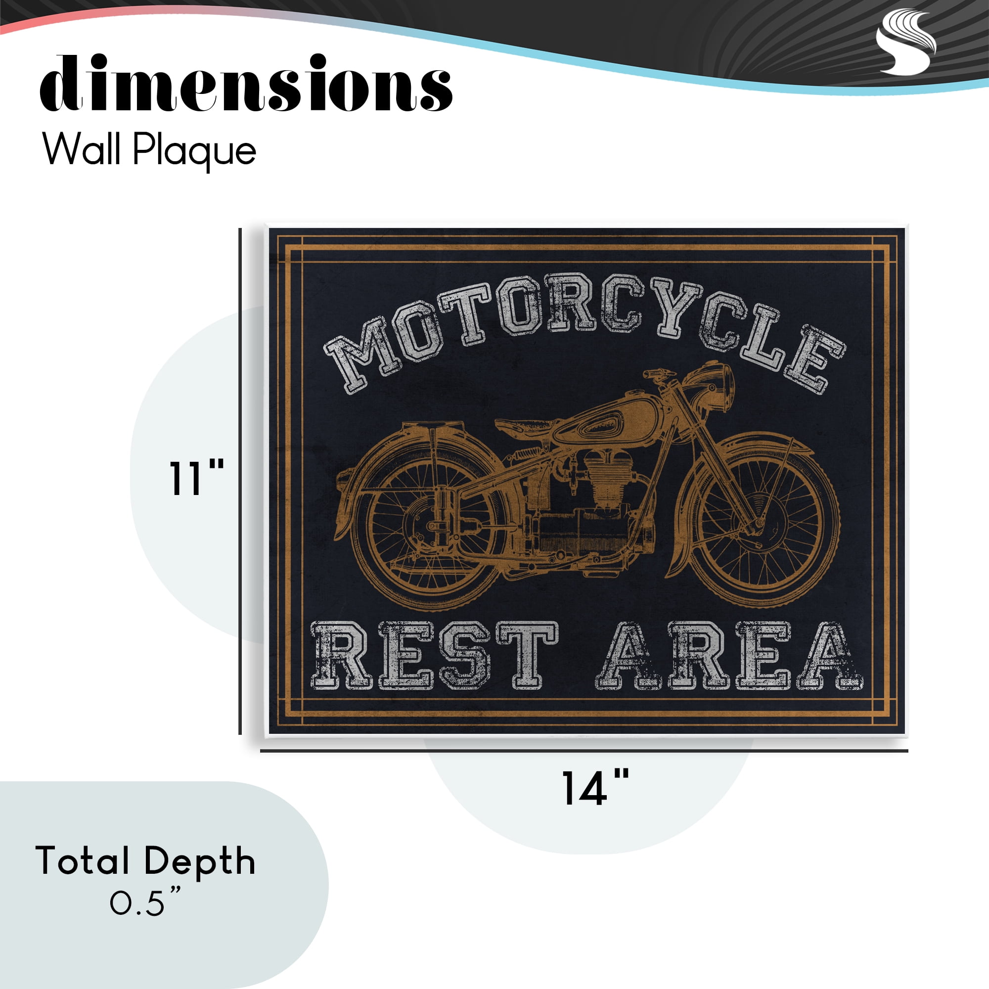 Stupell Industries Motorcycle Rest Area Wall Plaque Art, design by Marcus Prime