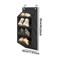 thumbnail image 2 of Over the Door Shoe Rack Hanging 4-Tier Organizer Collapsible Narrow Closet Entryway Storage Wall Mounted Holder for Dorm Room Apartment Space Saving Beige 36x12 Inch, 2 of 2