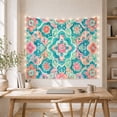 thumbnail image 5 of Teal Floral Mandala Tapestry Wall Hanging, 5 of 7