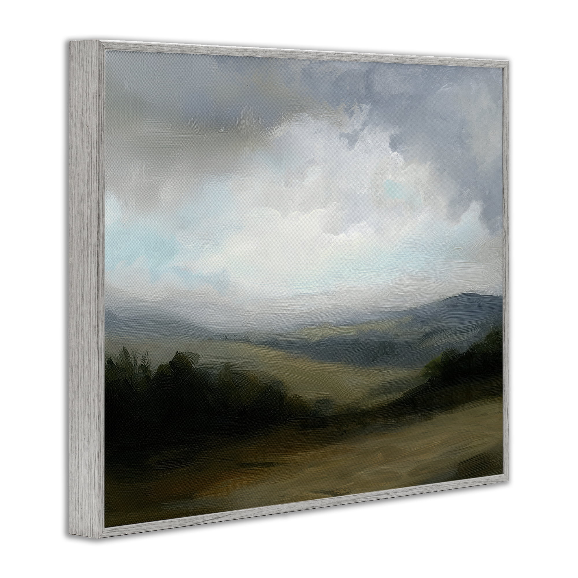 Stupell Industries Refreshed Quiet Rolling Hills Gray Framed Giclee Art, design by Annabelle Hall