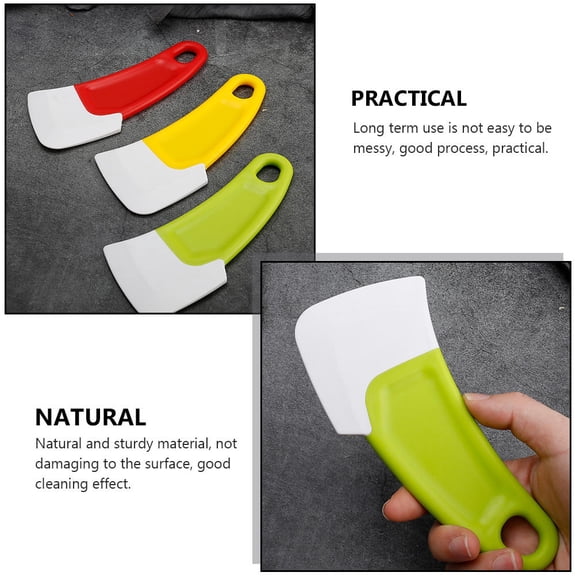 ibasenice Flexible Silicone Kitchen Scraper Mixed Colors 4 Pieces for Wok Dish Bowl and Pan Cleaning