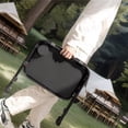 thumbnail image 3 of HOMYLIN Mesa Plegable Portátil para Picnic, Estructura de Metal Negro, con Portavasos, Portátil Resistente al Agua y al óxido para Camping y Exterior, odoterreno, Deportes al Aire Libre, 3 of 6