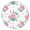 Pink Floral Feathers, variant on Flower Design Round Tablecloth with Elastic Fit, Soft Water-Resistant Fabric for Spring and Summer Decor, Fits 44-52 Inch Tables