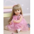 thumbnail image 3 of Muñeca Reborn ROSHUAN para niña de 55 cm con cabello rubio y vestido rosa, 3 of 8