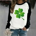 thumbnail image 2 of St. Patrick's Day Shirts for Women Crew Neck Casual Long Sleeve Patchwork Funny Printed Pullover Tops Sweatshirts(Black,XL), 2 of 5