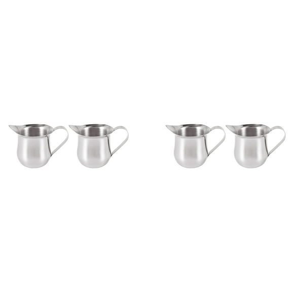 4Pack 3Oz Stainless Steel Bell Creamer Espresso Shot Frothing Pitcher Cup Latte Art Measure