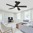 thumbnail image 3 of Sofucor 52-Inch Black Wood Blade Ceiling Fan with LED Light and Remote Control - Modern, Farmhouse, Contemporary, 3 of 9
