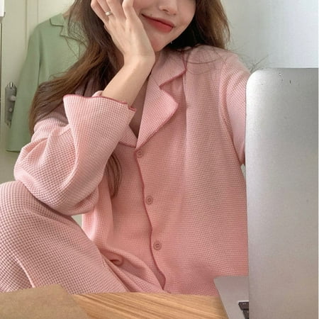 

CoCopeaunt Plaid Home Clothes Korean Room Wear Womens Pajamas Casual Leisure Pijamas Feminino Trouser Suits Autumn 2 Piece Set