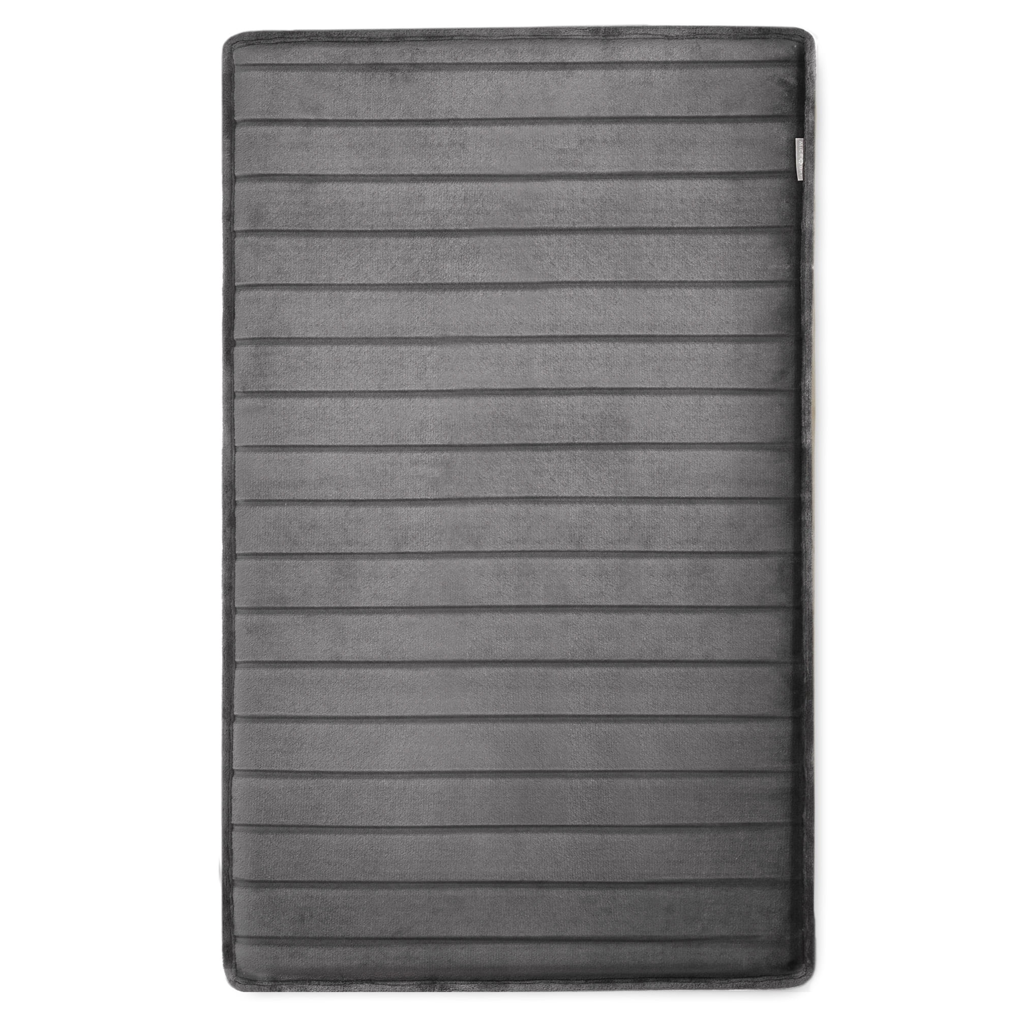 Microdry Modern Memory Foam Bath Mat, 21 "x 34", Dark Gray