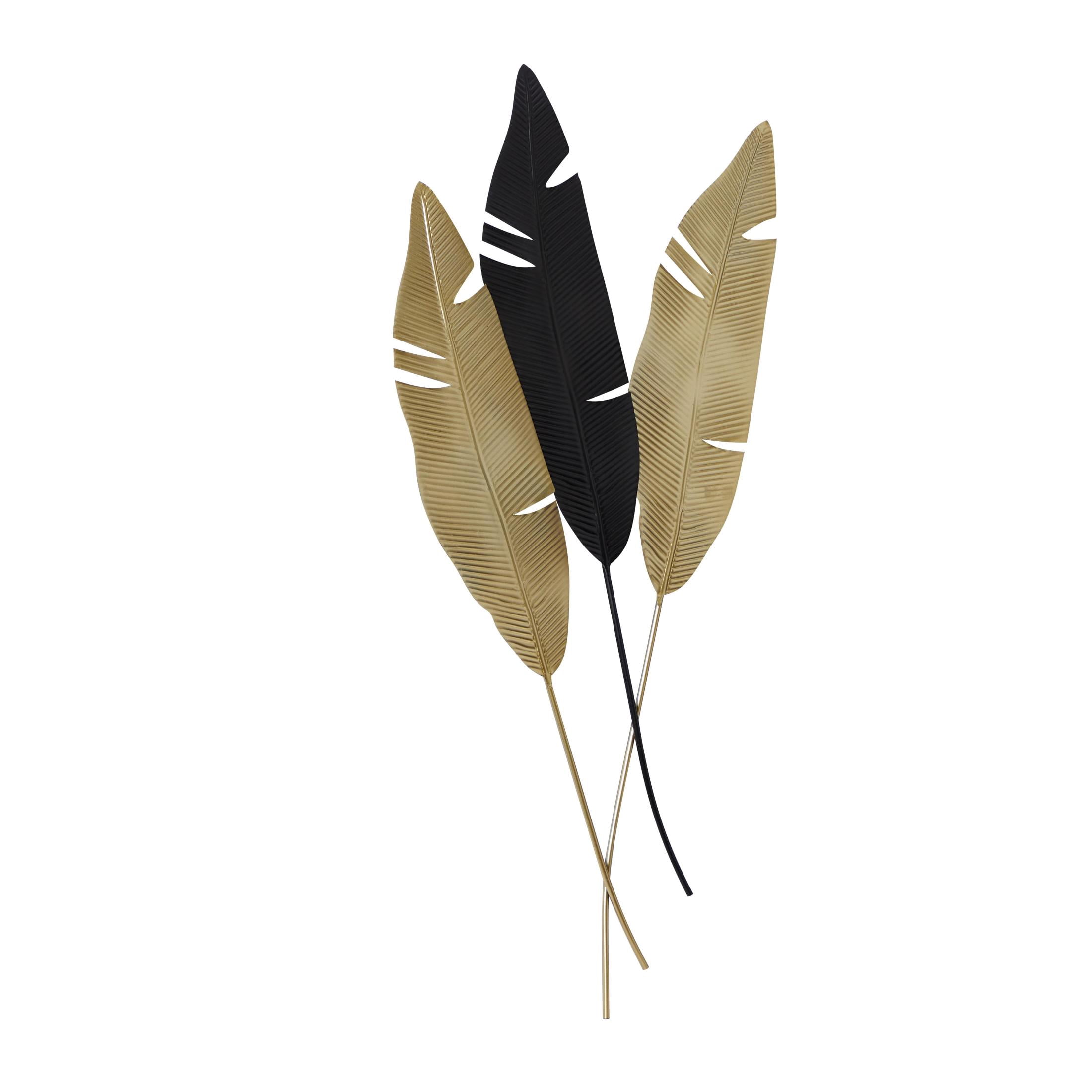 DecMode Gold Metal Leaf Wall Decor