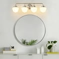 thumbnail image 6 of Bathroom Vanity Light Fixtures 4-Lights Brushed Nickel Vanity Lights Over Mirror, E26 40W Modern Bathroom Lighting Fixture with Milky White Glass for Bath Restroom, 6 of 9