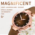 thumbnail image 3 of Womens Watches Women's Fashion Bracelet Sleek Minimalist Ladies Quartz Watch Wrist Watch Mother's Day Gift for Grilfriend,(Buy 2 get 1 free),Brown, 3 of 6