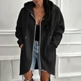 thumbnail image 5 of IUYRTFE Women's Hooded Zip Up Mid Length Sweatshirt Jacket with Pockets Casual Relaxed Fit Coat, 5 of 9