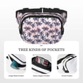 thumbnail image 5 of Rateoe Tropics Palm Trees Print Fanny Pack Belt Bag for Women and Men, Square Double-Layer Waterproof Waist Pack with Adjustable Strap for Hiking, Jogging, Cycling, 5 of 9