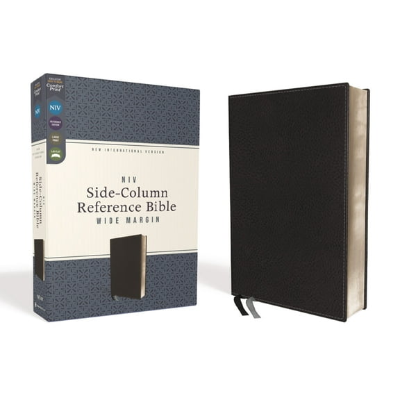 Niv, Side-Column Reference Bible, Wide Margin, Leathersoft, Black, Comfort Print, (Hardcover)