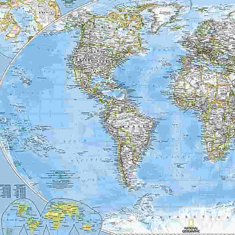 Geographical Maps National Geographic World Physical Map Laminated Poster