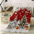 thumbnail image 2 of Christmas Gnome Throw Blankets, Winter Merry Christmas Tree Balls Soft Fleece Blanket Decorative for Home Sofa Couch Chair Living Bedroom,60x80 Inches, Red, 2 of 6