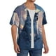 thumbnail image 2 of Fotbe Cloud Wolf Camisa Estampada de Manga Corta para Hombre, Casual de Verano, Estilo Playero, Sin Arrugas-Medium, 2 of 5