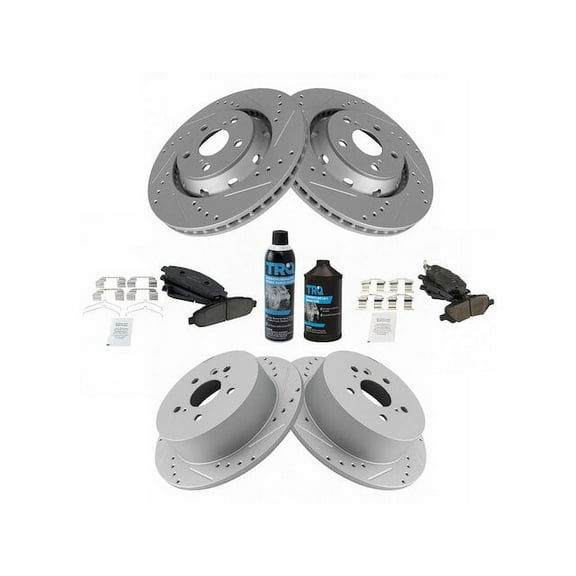 Front and Rear Brake Pad and Rotor Kit - Compatible with 2009 - 2015 Toyota Venza 2010 2011 2012 2013 2014