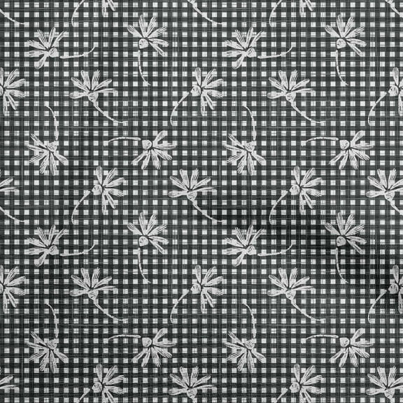 oneOone Cotton Silk Black Fabric Block Sewing Craft Projects Fabric Prints By Yard 42 Inch Wide-CA