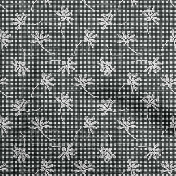 oneOone Polyester Spandex Black Fabric Block Sewing Craft Projects Fabric Prints By Yard 56 Inch Wide-ZI