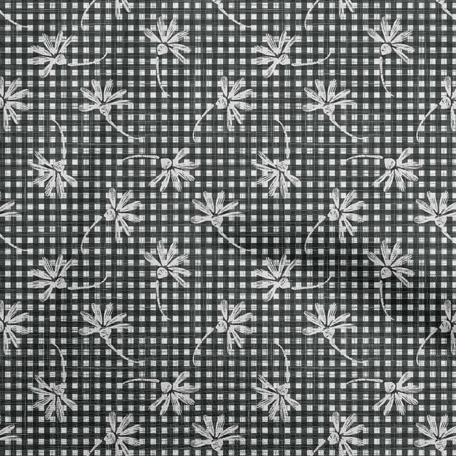 oneOone Cotton Silk Black Fabric Block Sewing Craft Projects Fabric Prints By Yard 42 Inch Wide-CA