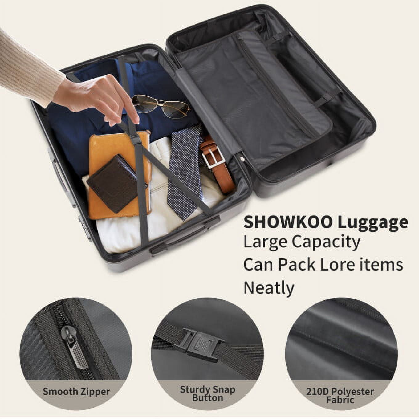 GIVIMO 3 Pcs Luggage Set Hard Shell Suitcase Set with Spinner Wheels, 20/24/28 inch,  Gray