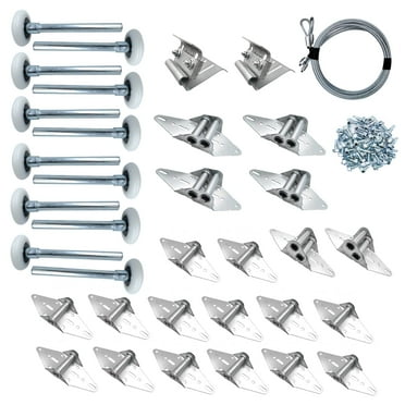LAJIAOZ Garage Door Hinge Roller Bracket/Track Kit/Wire Rollers Green Hinges Sytems Roll Up Door Spings(16 x 8" Height Double Garage Doors)