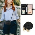 thumbnail image 6 of Decase for Samsung Galaxy A12 Case Wallet with Card Holder for Women Man,Elegant Style Protective Leather Stand Cover Magnetic Clasp Crossbody Strap & Wristband,for Galaxy A12- black, 6 of 6