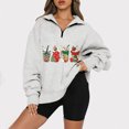 thumbnail image 1 of 2023 Sweat à Capuche de Noël pour Femmes Mode Décontractée Col à Revers Manches Longues T-Shirt Ample Blouse Pull Tops en Solde, 1 of 6