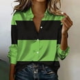 thumbnail image 2 of NMMUED St Patrick's Day Shirt for Women Womens Button Down Blouse Green Shirts Shamrock Shirts Long Sleeve Satin Tops for Women Irish Shamrock Graphic St Patricks Day Top Women Hot Pink S, 2 of 4