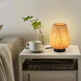 thumbnail image 7 of Injak Bedside Bmaboo Table Lamp with Metal Base, Vintage Rattan Cage Lampshade Small Nightstand Lamp for Bedroom, Industrial Reading Desk Light Decor for Living Room, Kids Room, Ktichen Island, 7 of 7