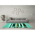 thumbnail image 3 of Ahgly Company Machine Washable Indoor Rectangle Abstract Turquoise Blue Contemporary Area Rugs, 7' x 9', 3 of 4