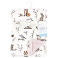 thumbnail image 2 of Hudson Baby Girls Plush Blanket with Furry Binding and Back, Enchanted Forest, One Size, 2 of 2